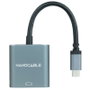 Nanocable Conversor USB-C a VGA Aluminio Gris 10cm